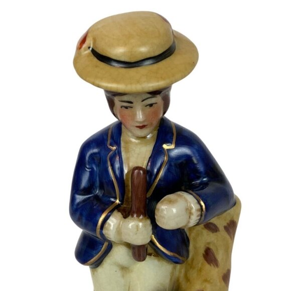 Vintage English Staffordshire Sailor and Dog Ceramic Figurine - Picture 5 of 9